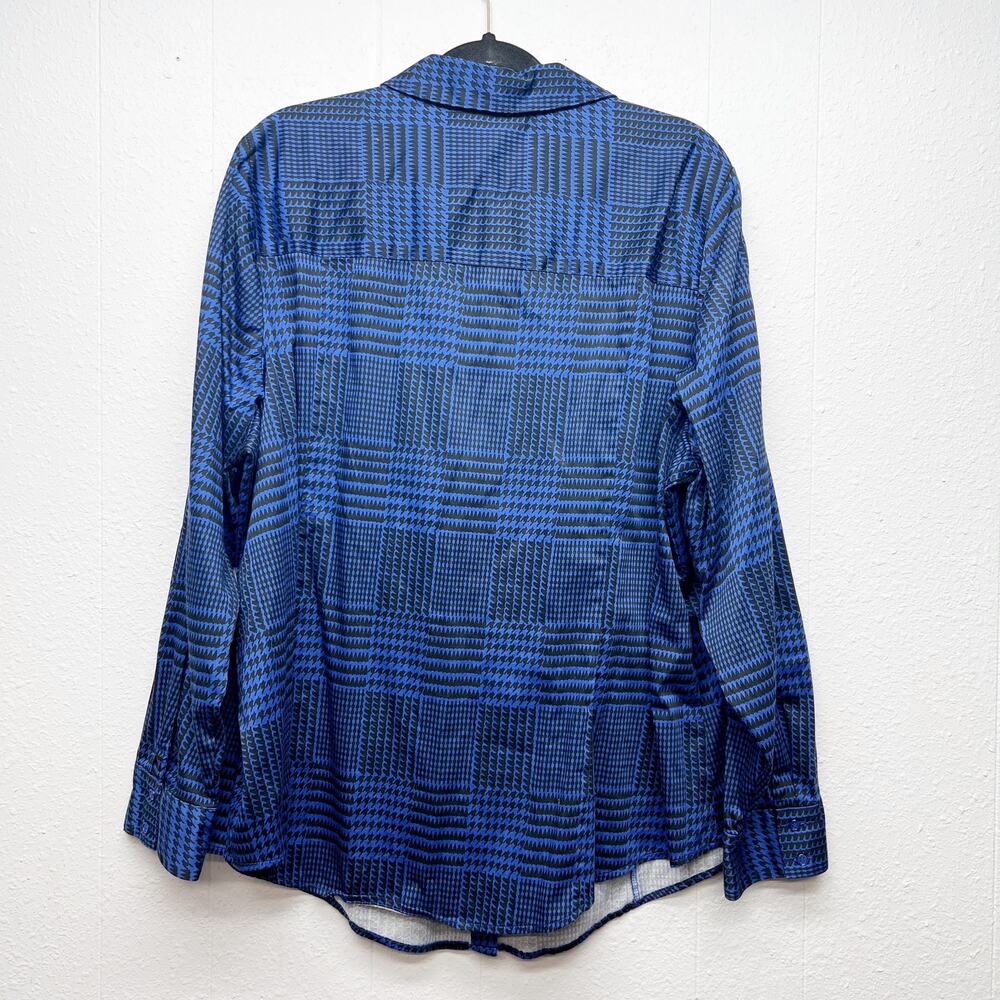 Lane Bryant Plaid Blue Shirt Womens 28 Career Business Casual Workwear Office - Picture 6 of 11